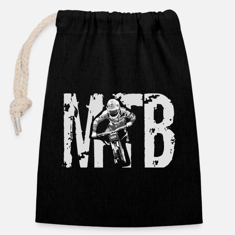 Mtb - Closable cotton gift bag (14x20cm) - black
