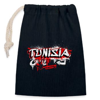 Tunesien Graffiti Flaggen Design - Verschließbarer Geschenkbeutel aus Baumwolle (14x20cm) - Navy - Vorne