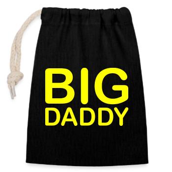 BIG DADDY - Sac cadeau en coton avec cordon (14 x 20 cm) - noir - Devant