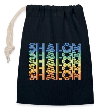 Retro Vintage Shalom Jüdische Weihnachtsgeschenke - Verschließbarer Geschenkbeutel aus Baumwolle (14x20cm) - Navy - Vorne