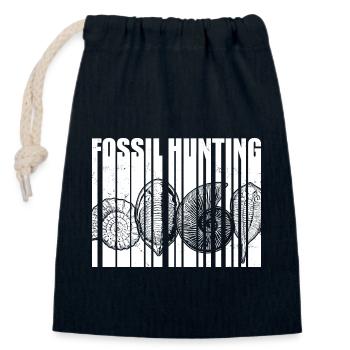 Fossil Collector Sayings | Fossils Gift Ideas - Closable cotton gift bag (14x20cm) - navy - Front