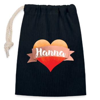 Hanna Herz Liebe Freundin Valentin Valentinstag - Verschließbarer Geschenkbeutel aus Baumwolle (14x20cm) - Navy - Vorne