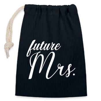 Future Mrs. Bridal Shower Bachelorette Party Gift - Closable cotton gift bag (14x20cm) - navy - Front