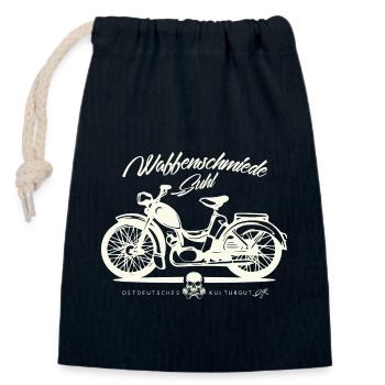 Simson SR2 - DDR Ostalgie Kultmoped - Verschließbarer Geschenkbeutel aus Baumwolle (14x20cm) - Navy - Vorne