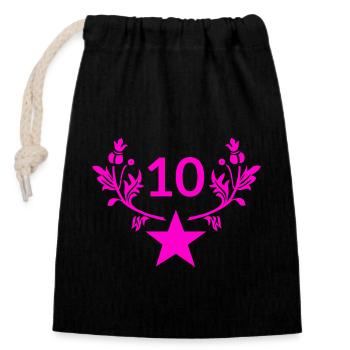 Birthday - Closable cotton gift bag (14x20cm) - black - Front