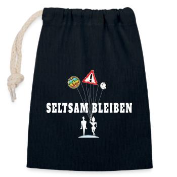 Seltsame Luftballons - Verschließbarer Geschenkbeutel aus Baumwolle (14x20cm) - Navy - Vorne