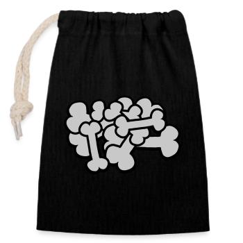 Big Comic Bone Pile - Closable cotton gift bag (14x20cm) - black - Front