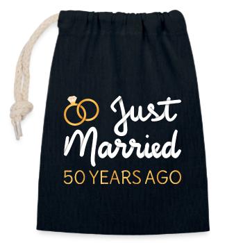 Gerade vor 50 Jahren geheiratet IV - Verschließbarer Geschenkbeutel aus Baumwolle (14x20cm) - Navy - Vorne