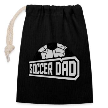 Champion Soccer Dad Logo - Verschließbarer Geschenkbeutel aus Baumwolle (14x20cm) - Schwarz - Vorne