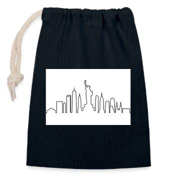Skyline von NY - Verschließbarer Geschenkbeutel aus Baumwolle (14x20cm) - Navy - Vorne