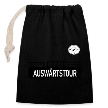 Letzte Auswärtstour Team - Verschließbarer Geschenkbeutel aus Baumwolle (14x20cm) - Schwarz - Vorne