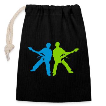 Rock Concert Band Guitarist - Closable cotton gift bag (14x20cm) - black - Front