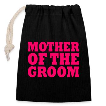 Mother of the groom - Sac cadeau en coton avec cordon (14 x 20 cm) - noir - Devant