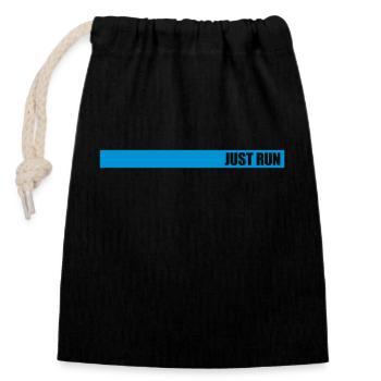 Fitness Design Just Run - Sac cadeau en coton avec cordon (14 x 20 cm) - noir - Devant