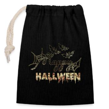 Halloween scary witch horror ghost monster - Closable cotton gift bag (14x20cm) - black - Front
