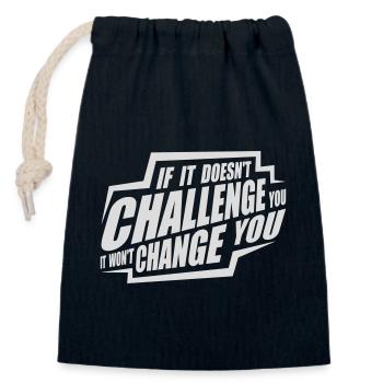 Séance d’entraînement Fitness Motivation Citation - Sac cadeau en coton avec cordon (14 x 20 cm) - bleu marine - Devant