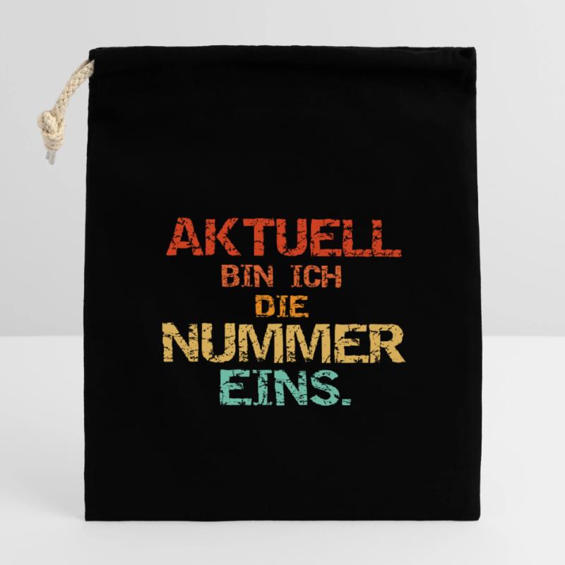 Nummer Eins - Vintage Verschließbarer Geschenkbeutel aus Baumwolle (14x20cm)