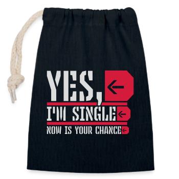 single now your chance - Verschließbarer Geschenkbeutel aus Baumwolle (14x20cm) - Navy - Vorne