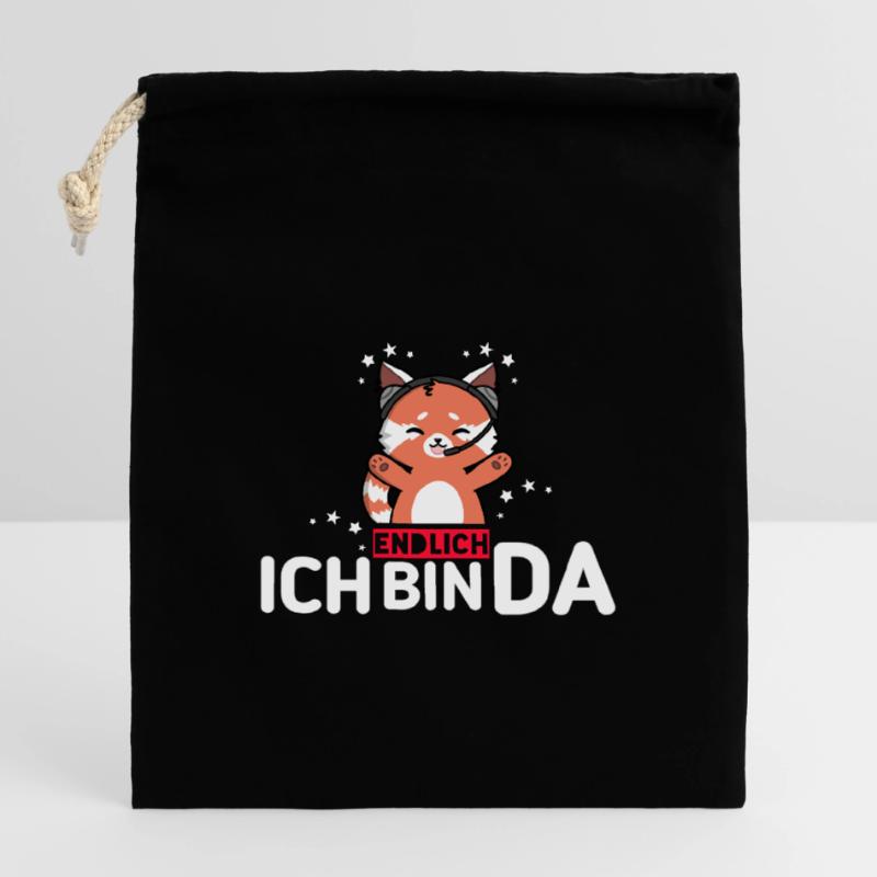 Ich Bin Da - Anime Love Verschließbarer Geschenkbeutel aus Baumwolle (14x20cm)