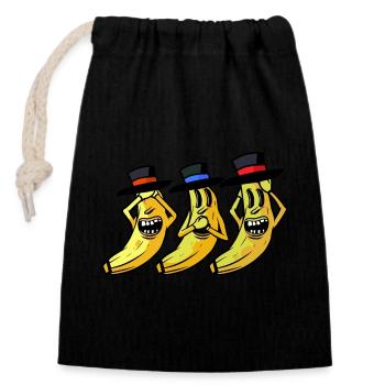 Gentleman Banana Hat Sir Mister Fruit Fruit Hat - Closable cotton gift bag (14x20cm) - black - Front