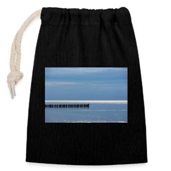 Silence - Closable cotton gift bag (14x20cm) - black - Front