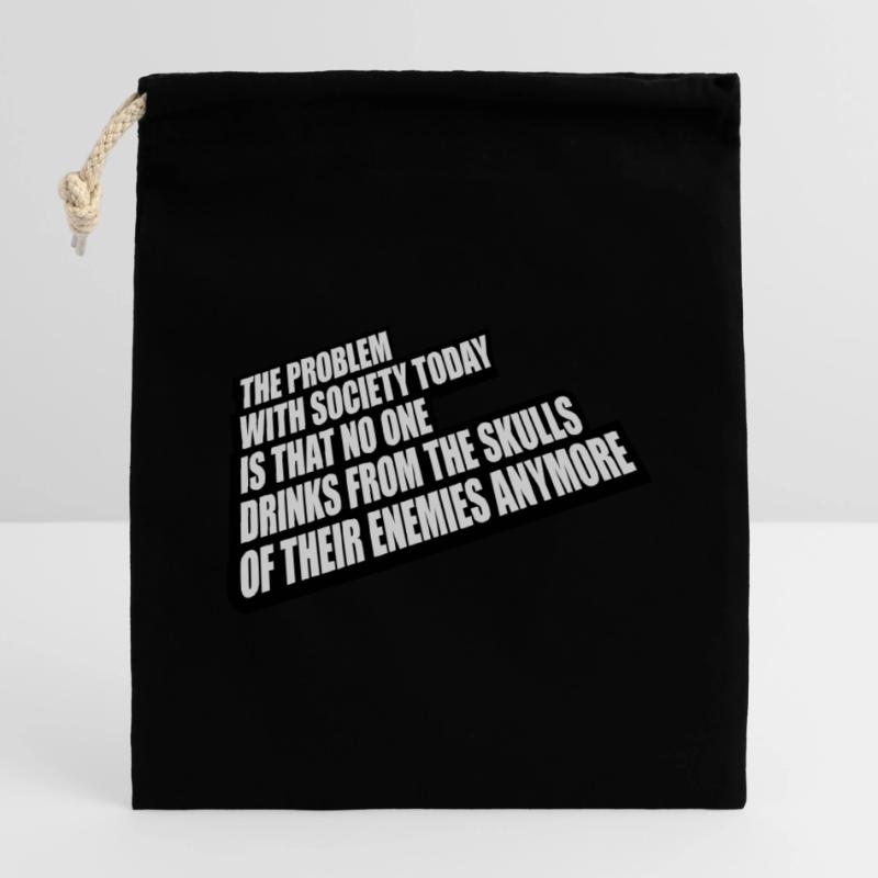 drinks from enemies skulls Closable cotton gift bag (14x20cm)