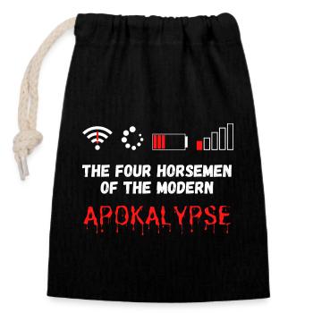 The four horsemen of the modern apocalypse. Nerdy - Closable cotton gift bag (14x20cm) - black - Front