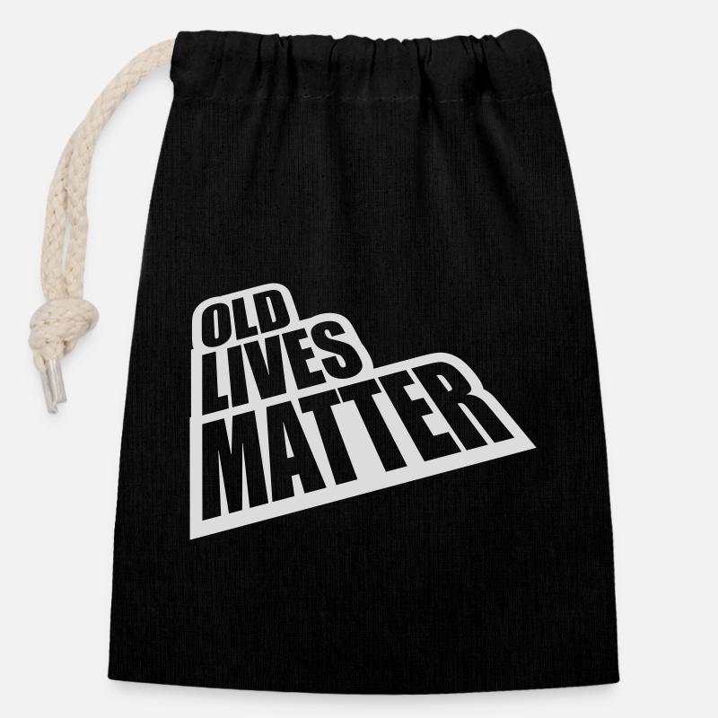 old lives matter Zitat - Verschließbarer Geschenkbeutel aus Baumwolle (14x20cm) - Schwarz