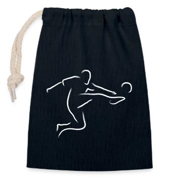 Fußball - Verschließbarer Geschenkbeutel aus Baumwolle (14x20cm) - Navy - Vorne