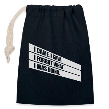 I came saw forget - Closable cotton gift bag (14x20cm) - navy - Front
