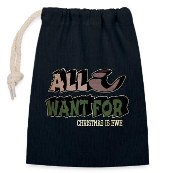 funny present fairy tail couples dinosaurs - Closable cotton gift bag (14x20cm) - navy - Front