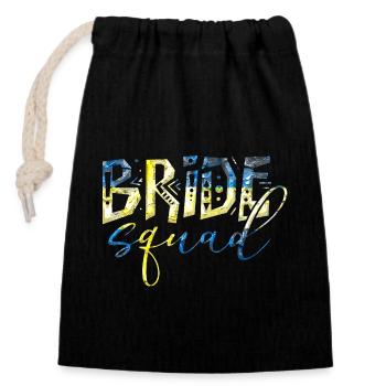Bride bride wedding stag party bridesmaid party stag party - Closable cotton gift bag (14x20cm) - black - Front