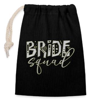 Bride bride wedding stag party bridesmaid party stag party - Closable cotton gift bag (14x20cm) - black - Front