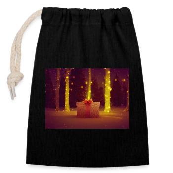 Noël 13 - Sac cadeau en coton avec cordon (14 x 20 cm) - noir - Devant