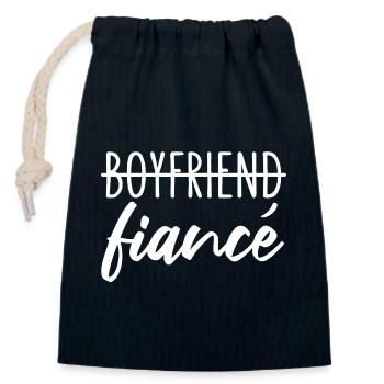 Boyfriend Fiancé Verlobter Verlobung - Verschließbarer Geschenkbeutel aus Baumwolle (14x20cm) - Navy - Vorne