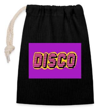 Disco Music Lovers - Closable cotton gift bag (14x20cm) - black - Front