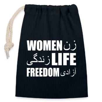 Women life freedom iran - Verschließbarer Geschenkbeutel aus Baumwolle (14x20cm) - Navy - Vorne