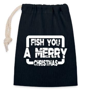 Chambre Pêcheur Dork Bahamas Pêche à l’achigan - Sac cadeau en coton avec cordon (14 x 20 cm) - bleu marine - Devant