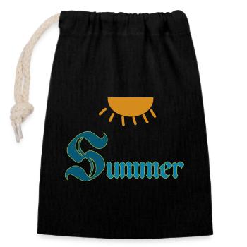 Summer - Verschließbarer Geschenkbeutel aus Baumwolle (14x20cm) - Schwarz - Vorne
