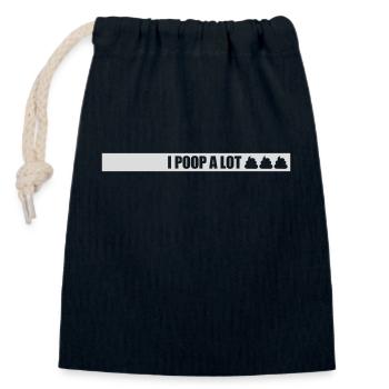 I poop a lot - Closable cotton gift bag (14x20cm) - navy - Front
