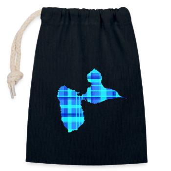 Guadeloupe - Verschließbarer Geschenkbeutel aus Baumwolle (14x20cm) - Navy - Vorne