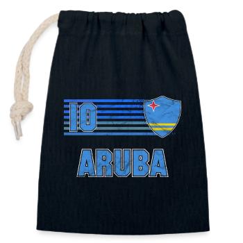 Aruba Fußball Mannschaft - Verschließbarer Geschenkbeutel aus Baumwolle (14x20cm) - Navy - Vorne
