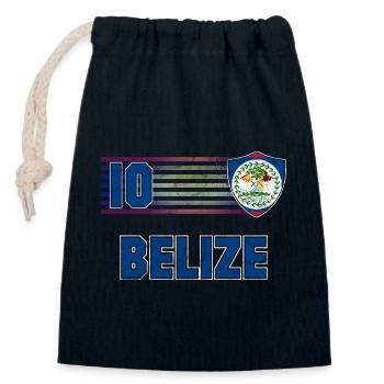 Belize Fußball Mannschaft - Verschließbarer Geschenkbeutel aus Baumwolle (14x20cm) - Navy - Vorne