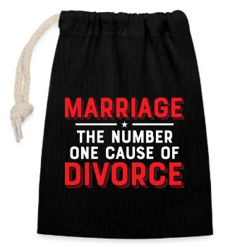 Marriage - The Number One Cause Of Divorce Ex-Wife - Closable cotton gift bag (14x20cm) - black - Front