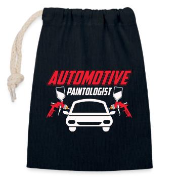 Peintrelogue automobile Technicien de carrosserie automobile Douleur - Sac cadeau en coton avec cordon (14 x 20 cm) - bleu marine - Devant