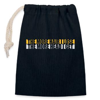 I get more head - Closable cotton gift bag (14x20cm) - navy - Front