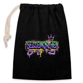 Gelsenkirchen Allemagne Ville Graffiti Pulvérisateur - Sac cadeau en coton avec cordon (14 x 20 cm) - noir - Devant