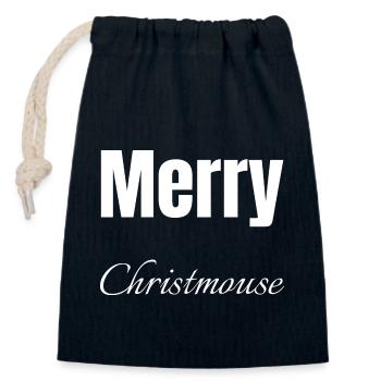 dinosaur mouse rat christmas tree gift idea - Verschließbarer Geschenkbeutel aus Baumwolle (14x20cm) - Navy - Vorne