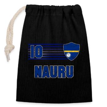 Nauru Fußball Mannschaft - Verschließbarer Geschenkbeutel aus Baumwolle (14x20cm) - Schwarz - Vorne
