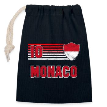 Équipe de Monaco de football - Sac cadeau en coton avec cordon (14 x 20 cm) - bleu marine - Devant